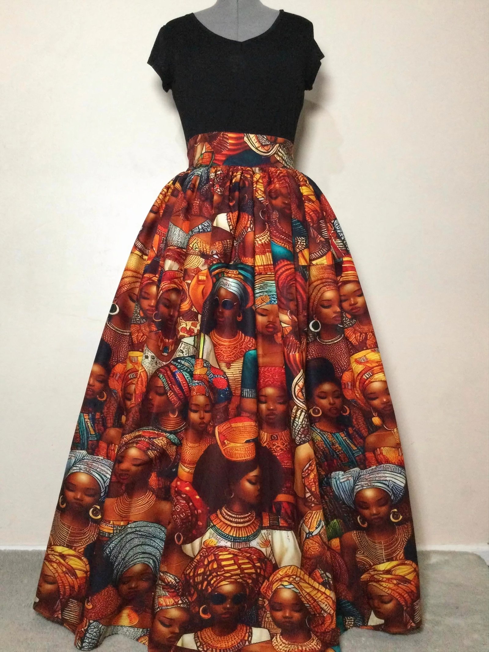 Artistic Face Motif Fabric Pattern Design