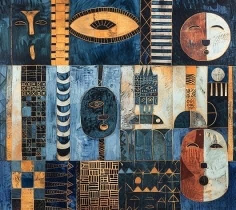 Tribal Shield Motif Fabric for Structural Bags