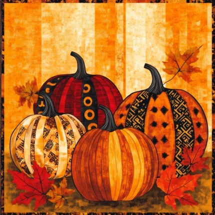 Golden Pumpkin Panel – Fall & Halloween Collection