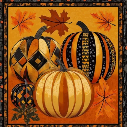 Tribal Pumpkin Panel – Fall & Halloween Collection