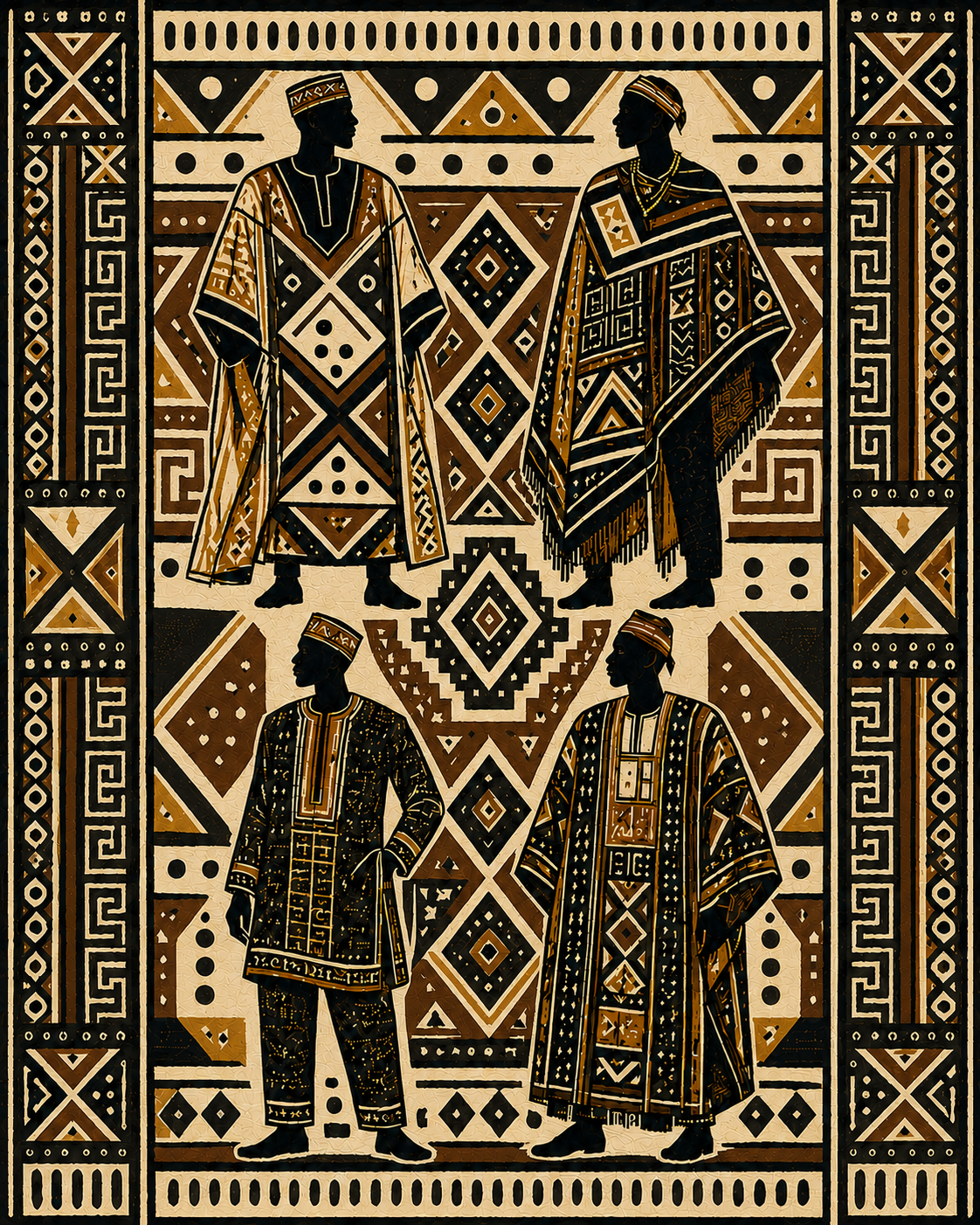 Men of Heritage African Men Fabric Panel Men of Heritage African Men Fabric Panel